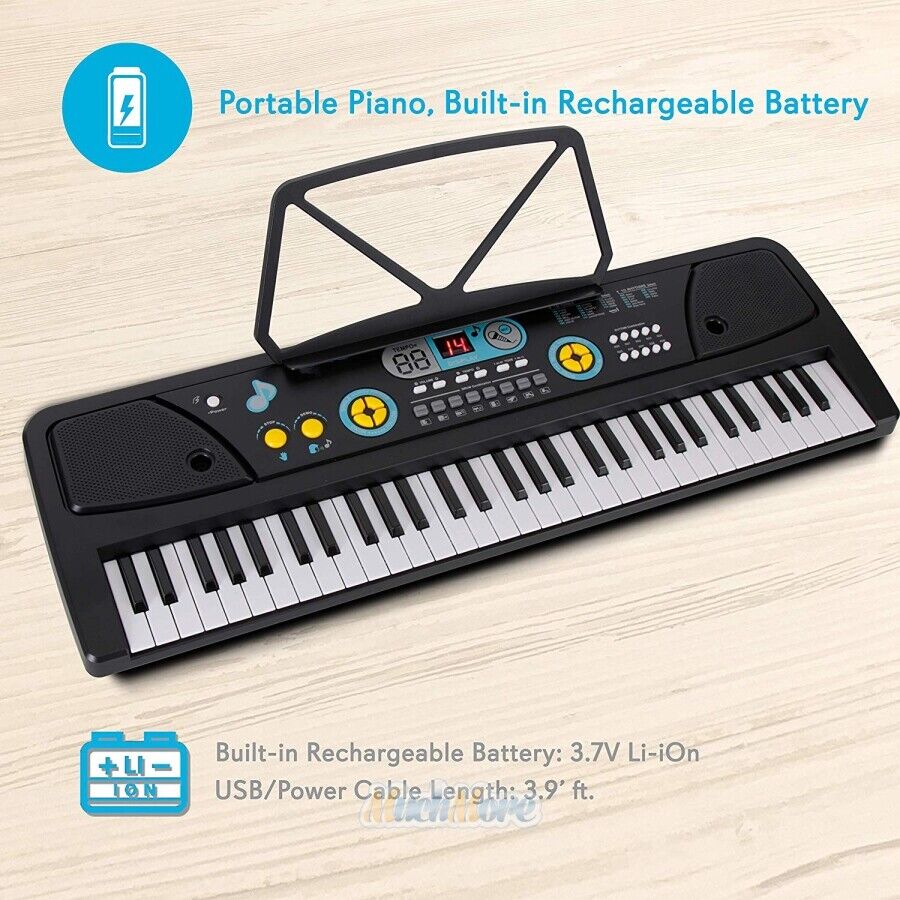 61-Key Smart Piano Keyboard for Kids with Microphone