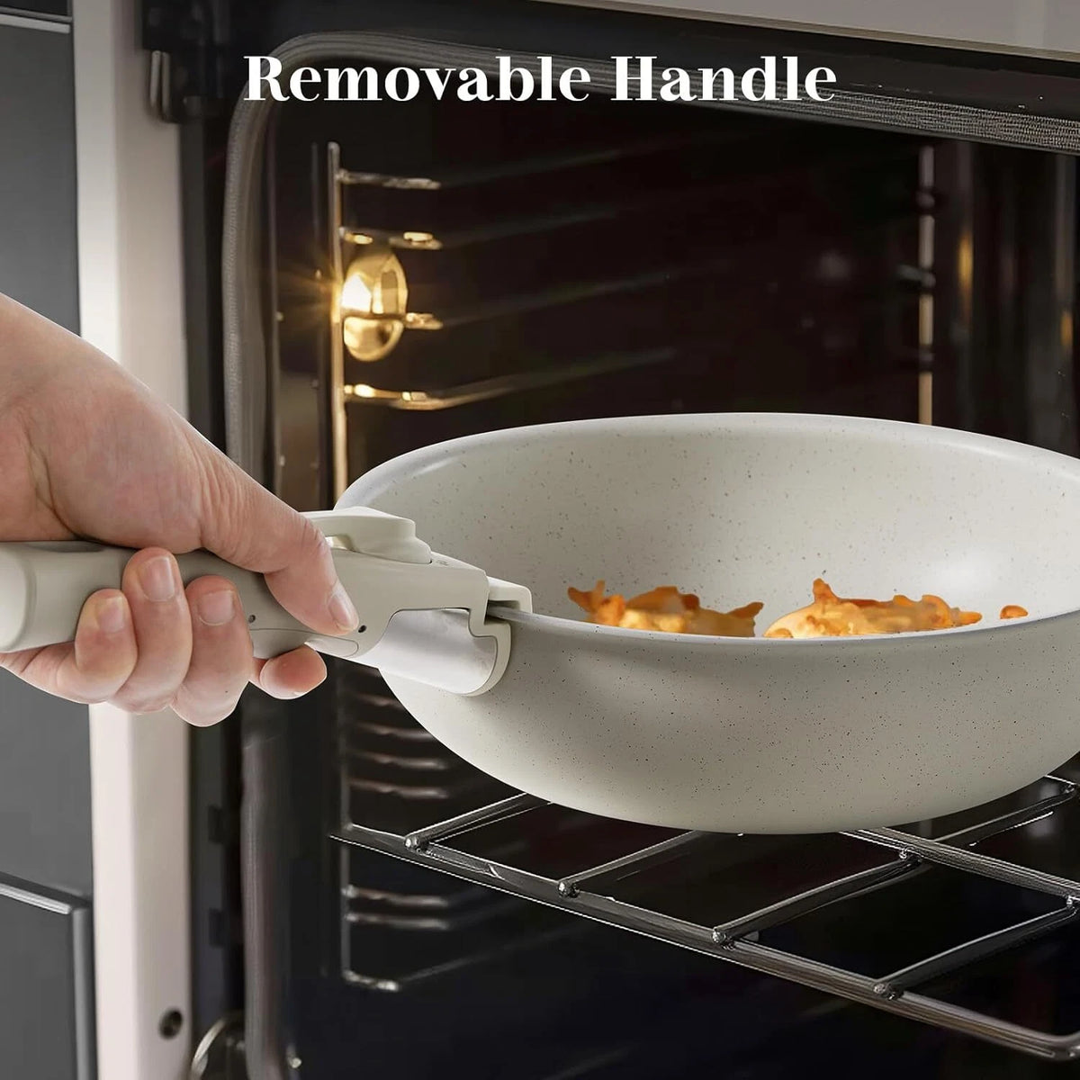 12-Piece Nonstick Granite Cookware Set with Detachable Handles