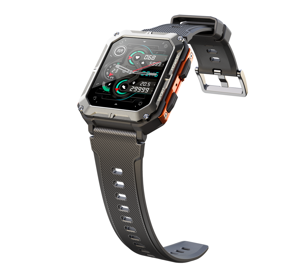 Orange Smartwatch 2024 Fitness Tracker