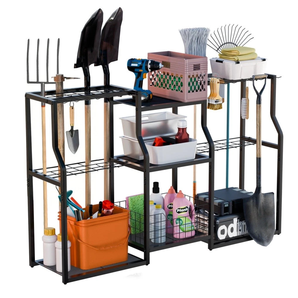 Garden Tool Rack with Shelves and Freestanding Storage XL