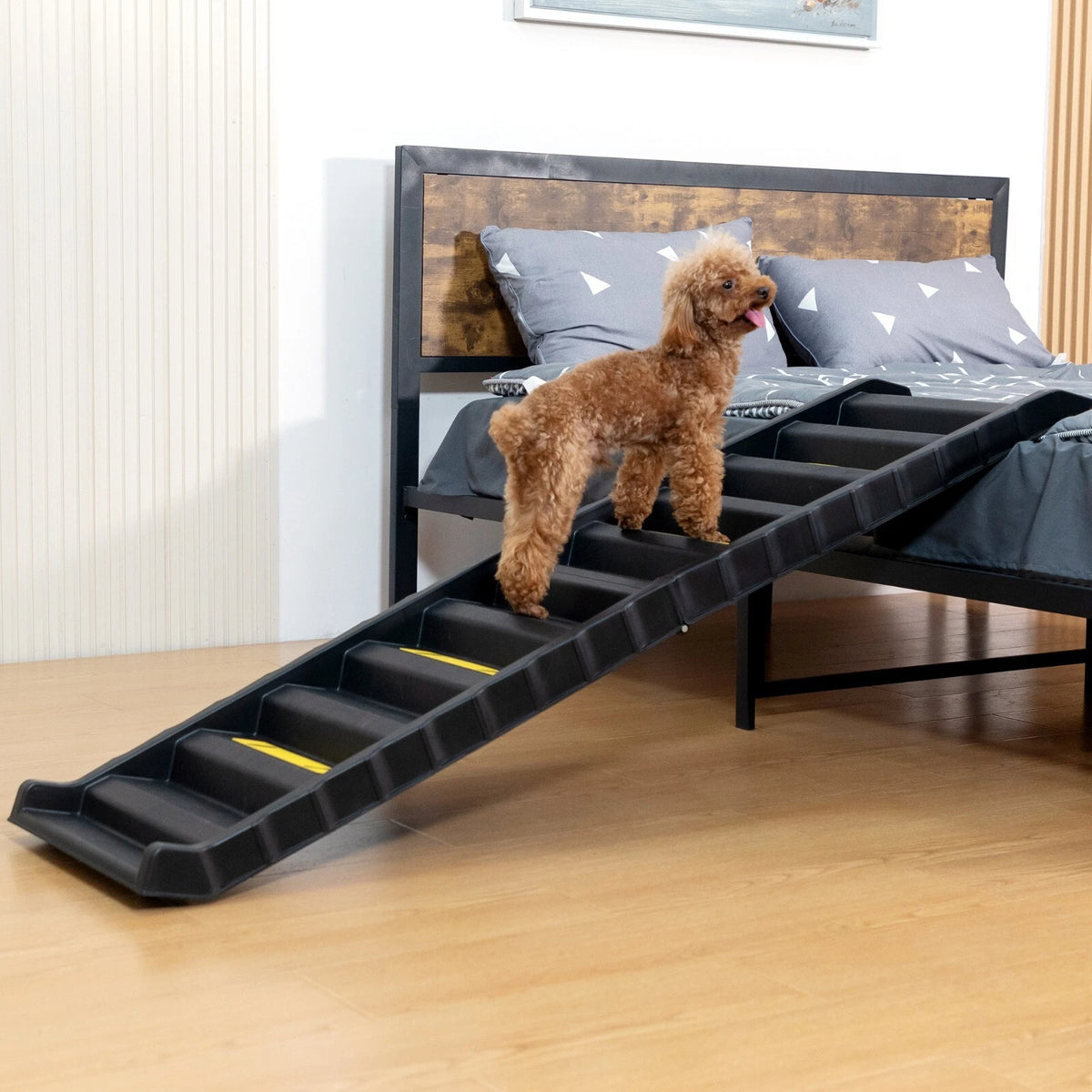 Folding Dog Ramp with Non-Slip Steps for Cars SUVs and Trucks Portable