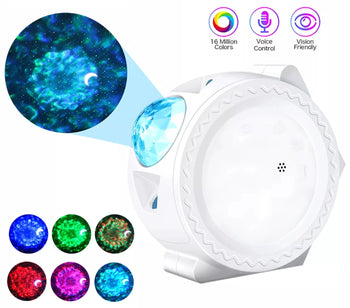 3-in-1 LED Starry Sky Night Light Projector with Ocean Waves and Moon