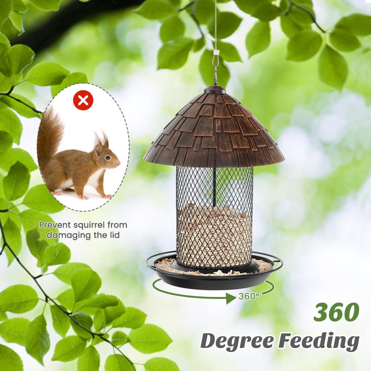 Outdoor Hanging Bird Feeder Squirrel-Proof with Perch