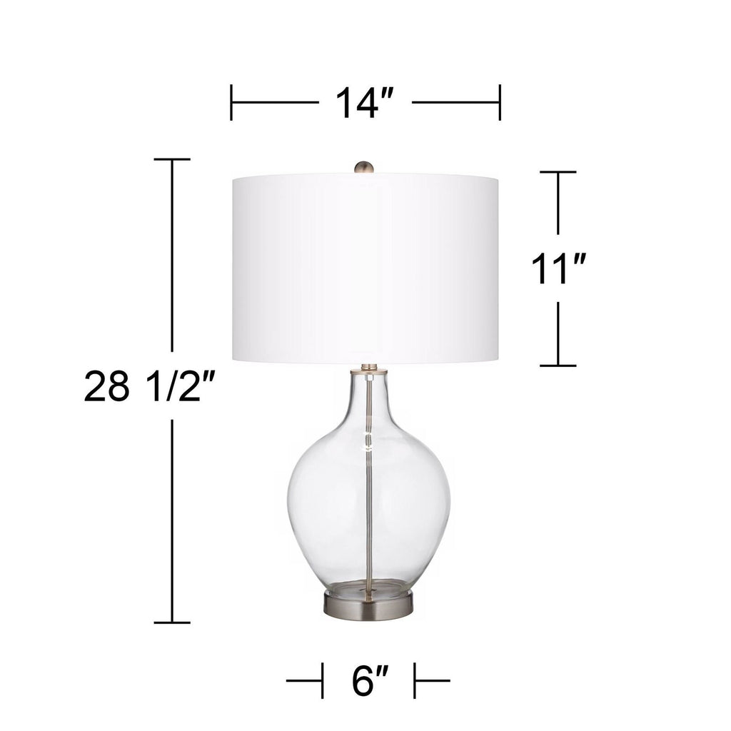 Modern Glass Table Lamp in Coral Reef Color and Brushed Nickel Finish