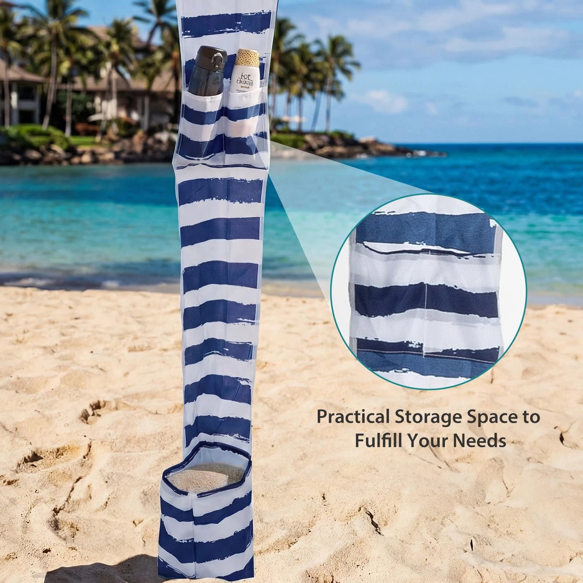 6x6 ft UPF 50+ Beach Cabana Canopy with Detachable Side Wall