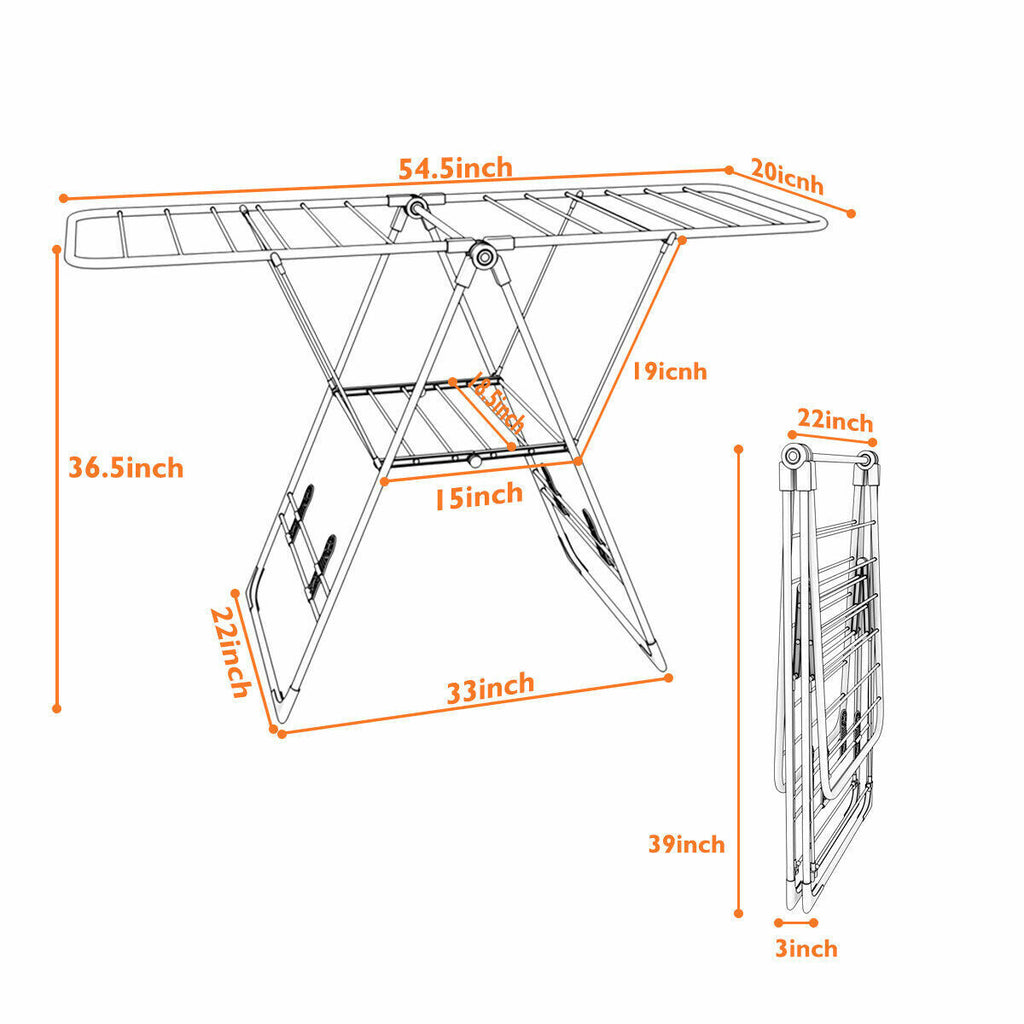 Folding Drying Rack Heavy-Duty Laundry Clothes Storage