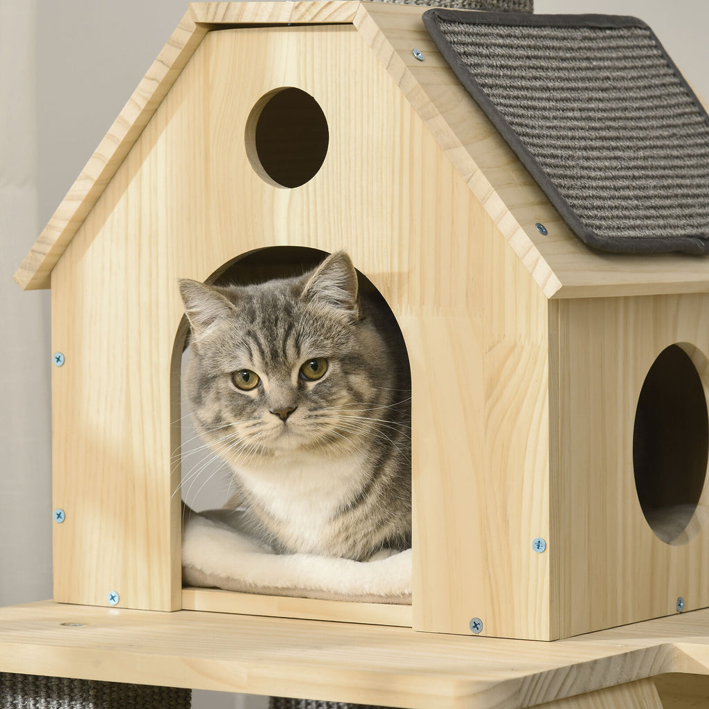 Cat Condo with Scratching Posts and Spinning Toy Activity Center