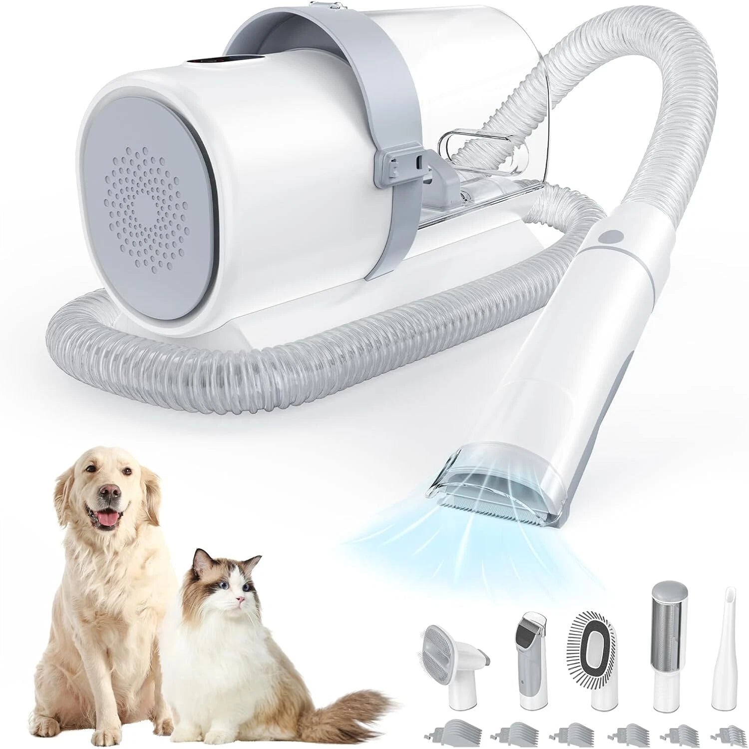 2.5L Pet Grooming Vacuum Kit with Clippers & 3 Suction Modes