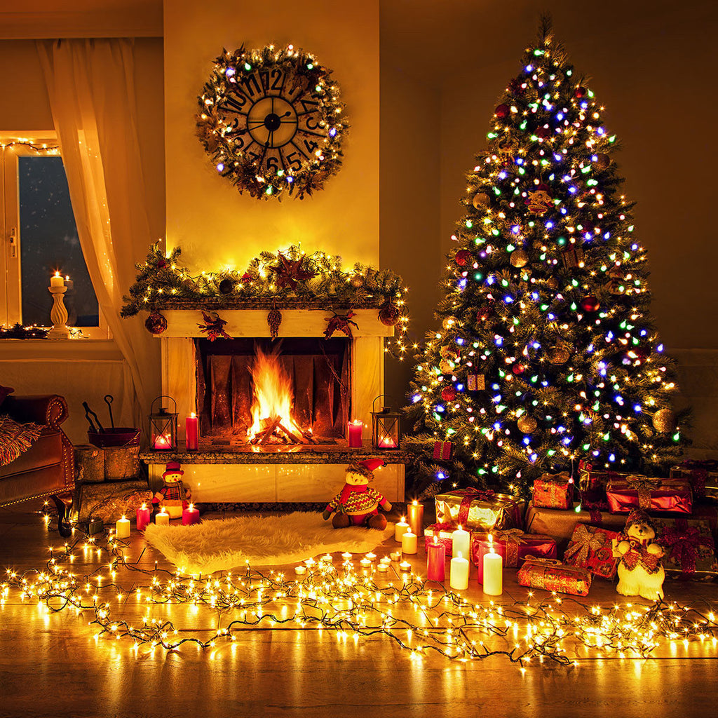 7.5 Feet Pre-Lit Artificial Hinged Christmas Tree W/ Stand & LED Light
