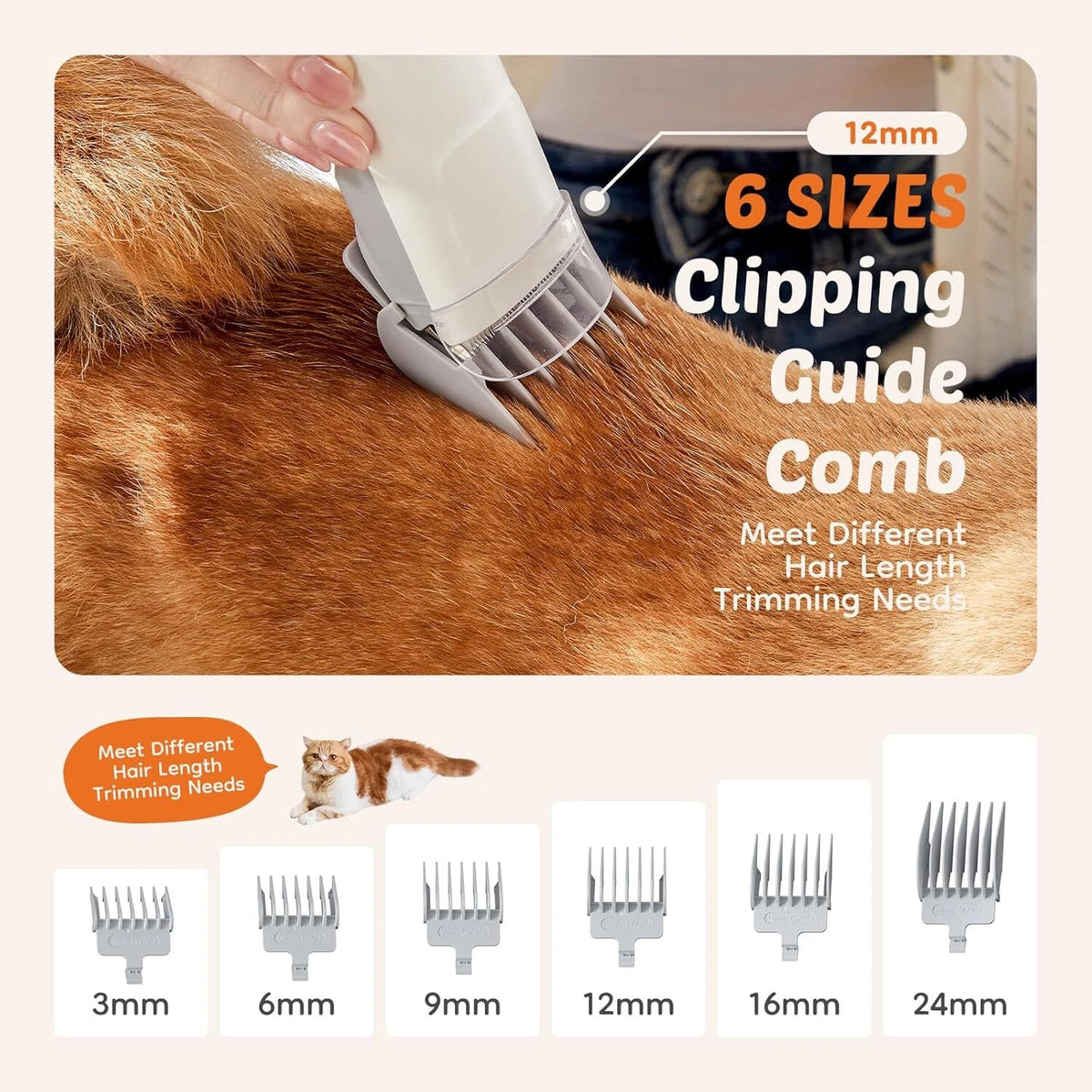 2.5L Pet Grooming Vacuum Kit with Clippers & 3 Suction Modes