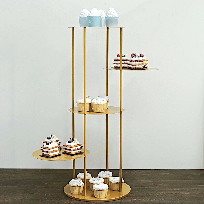 5 Tier Metal Gold Plated Cake Stand Party Dessert Table Decor