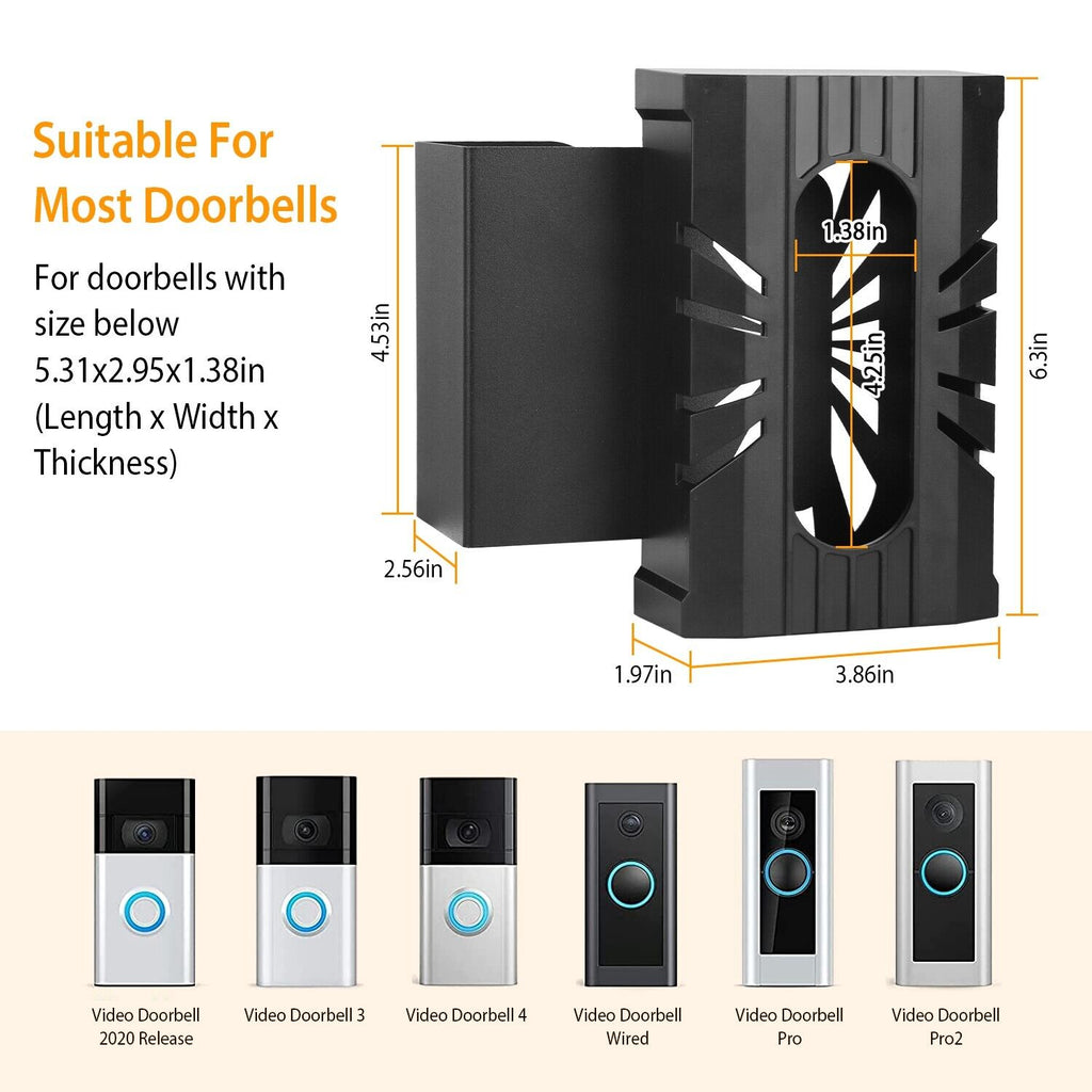 Anti-Theft Bracket Doorbell Door Mount For Camera Doorbells No-Drill