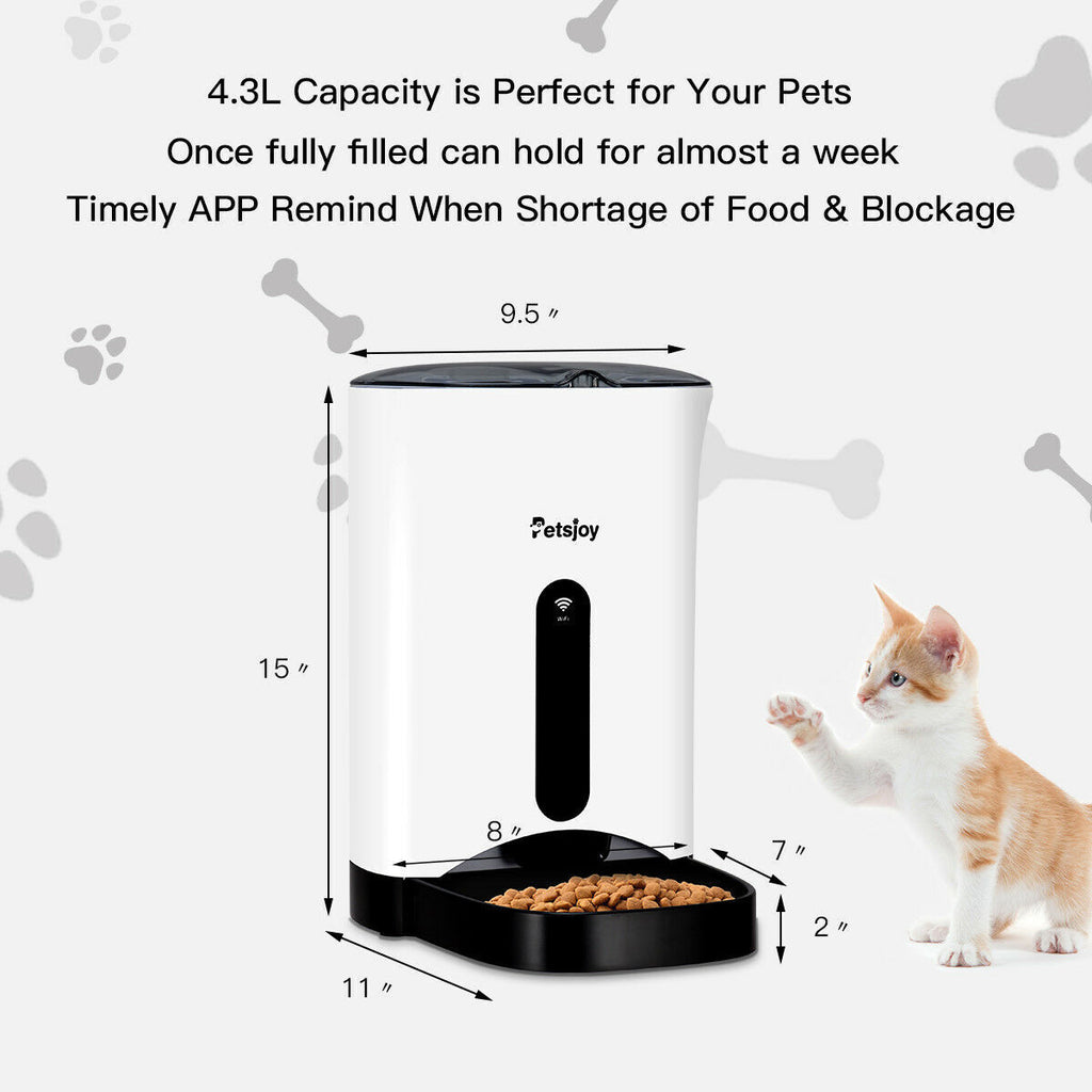 Automatic Pet Feeder Smart Dog Cat Food Dispenser with Remote Control