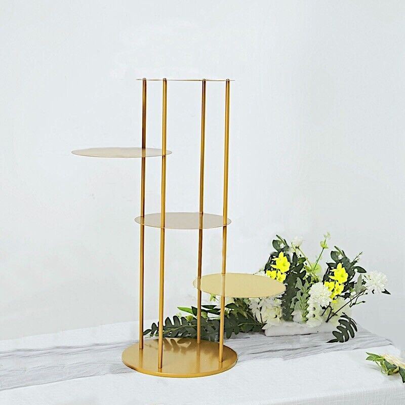 5 Tier Metal Gold Plated Cake Stand Party Dessert Table Decor