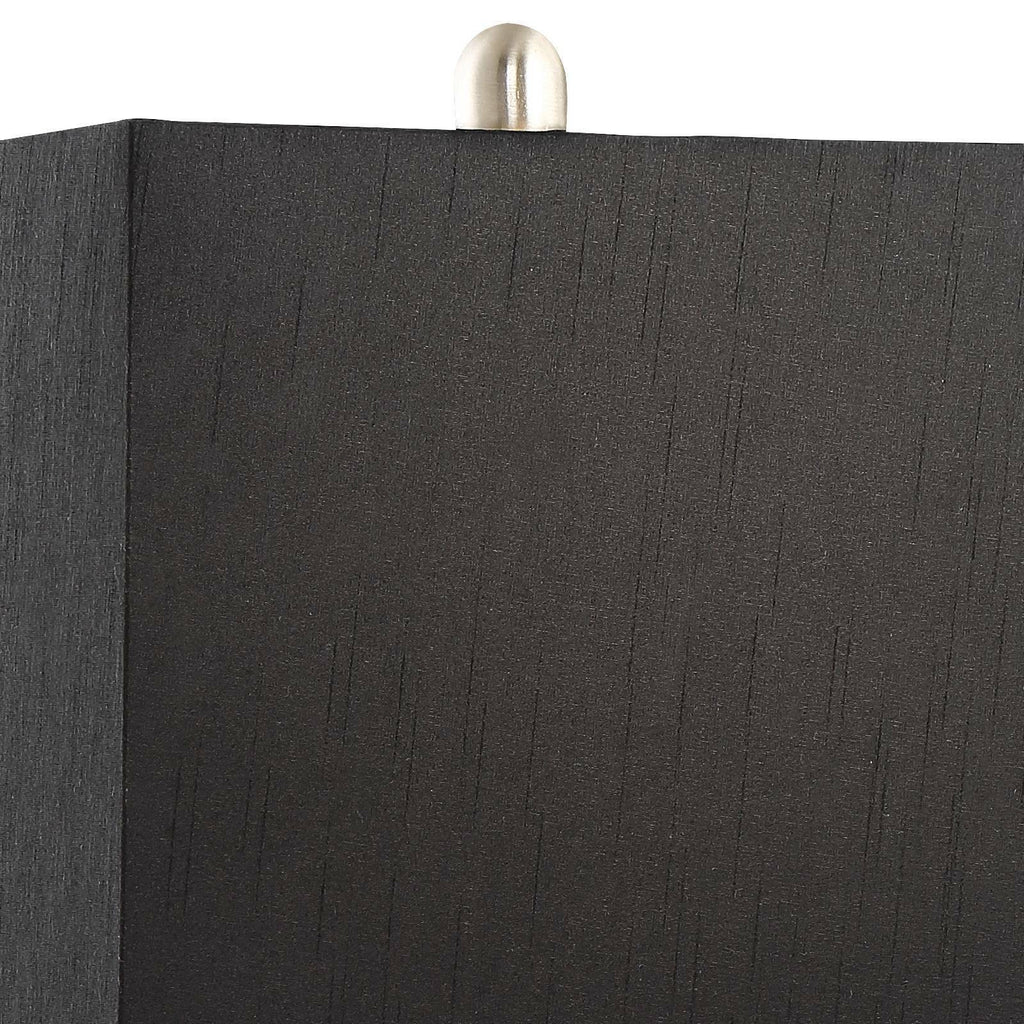 Modern Table Lamps Set with Black Rectangular Shades Art Deco Design