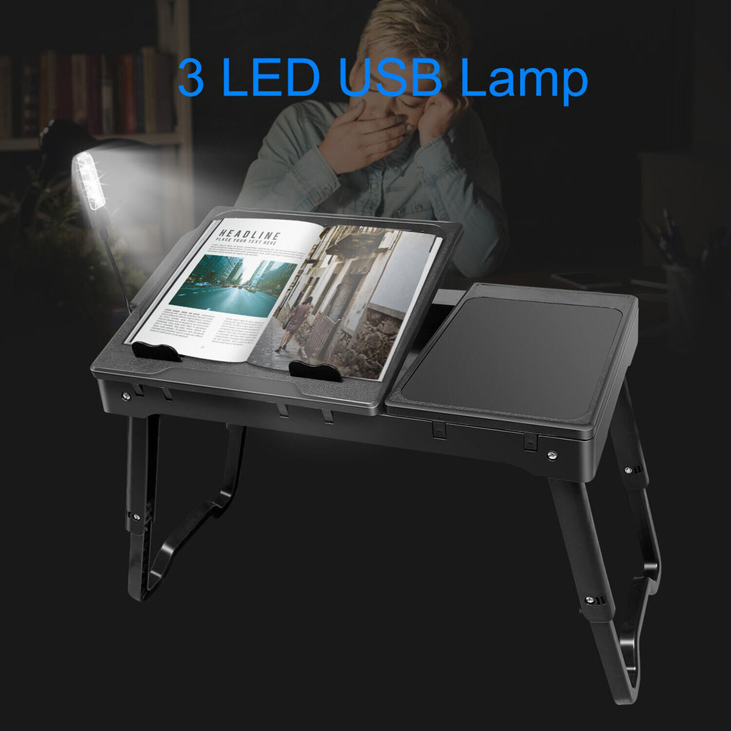 Foldable Laptop Table Tray Desk with Cooling Fan