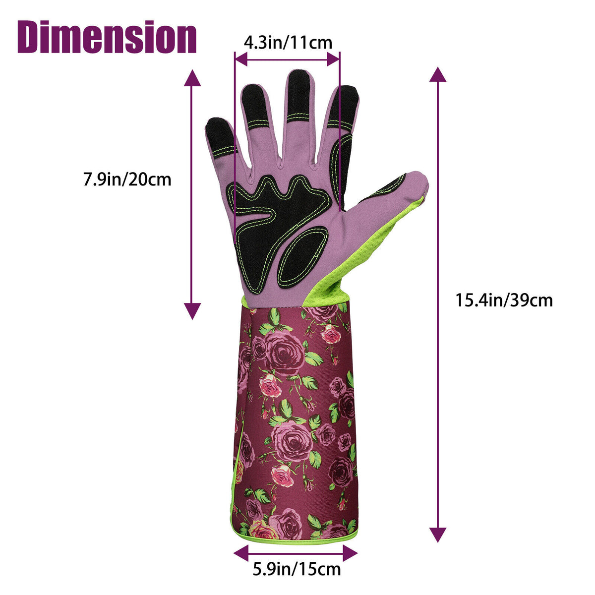 1 Pair of Thorn Proof Gardening Long Gloves Pink