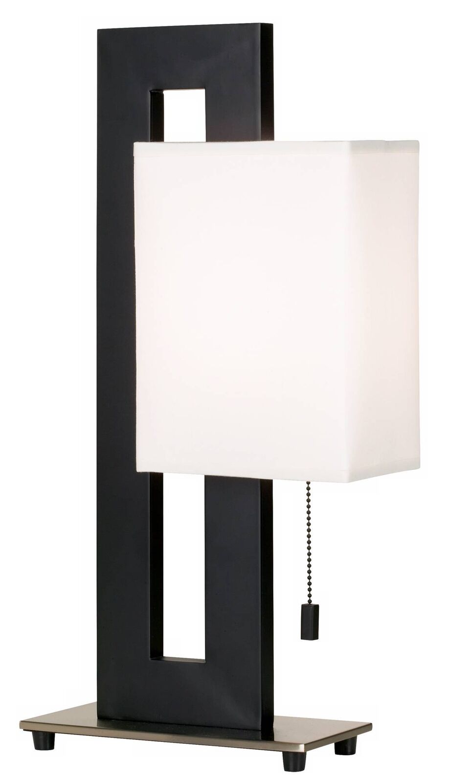 Black Modern Table Lamp With Floating Square Design 20.5 Inches Tall