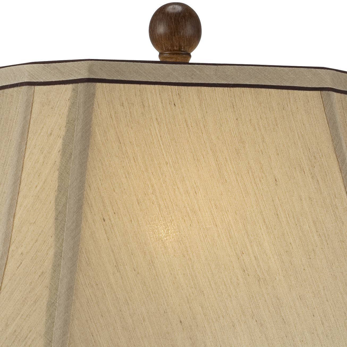 Carved Wooden Bedside Table Lamp Two-Tone Brown Rustic Wooden Desk Light