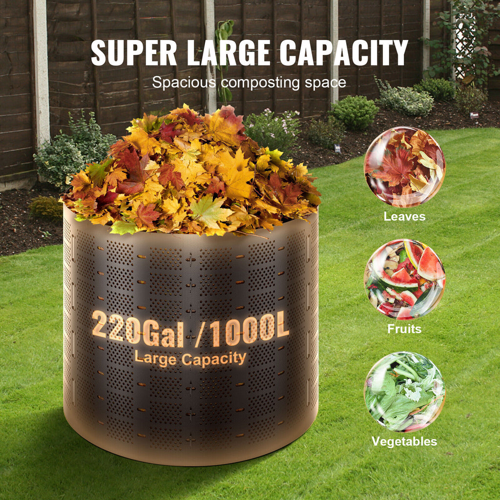 220 Gal Garden Compost Bin Easy Organic Fertilizer