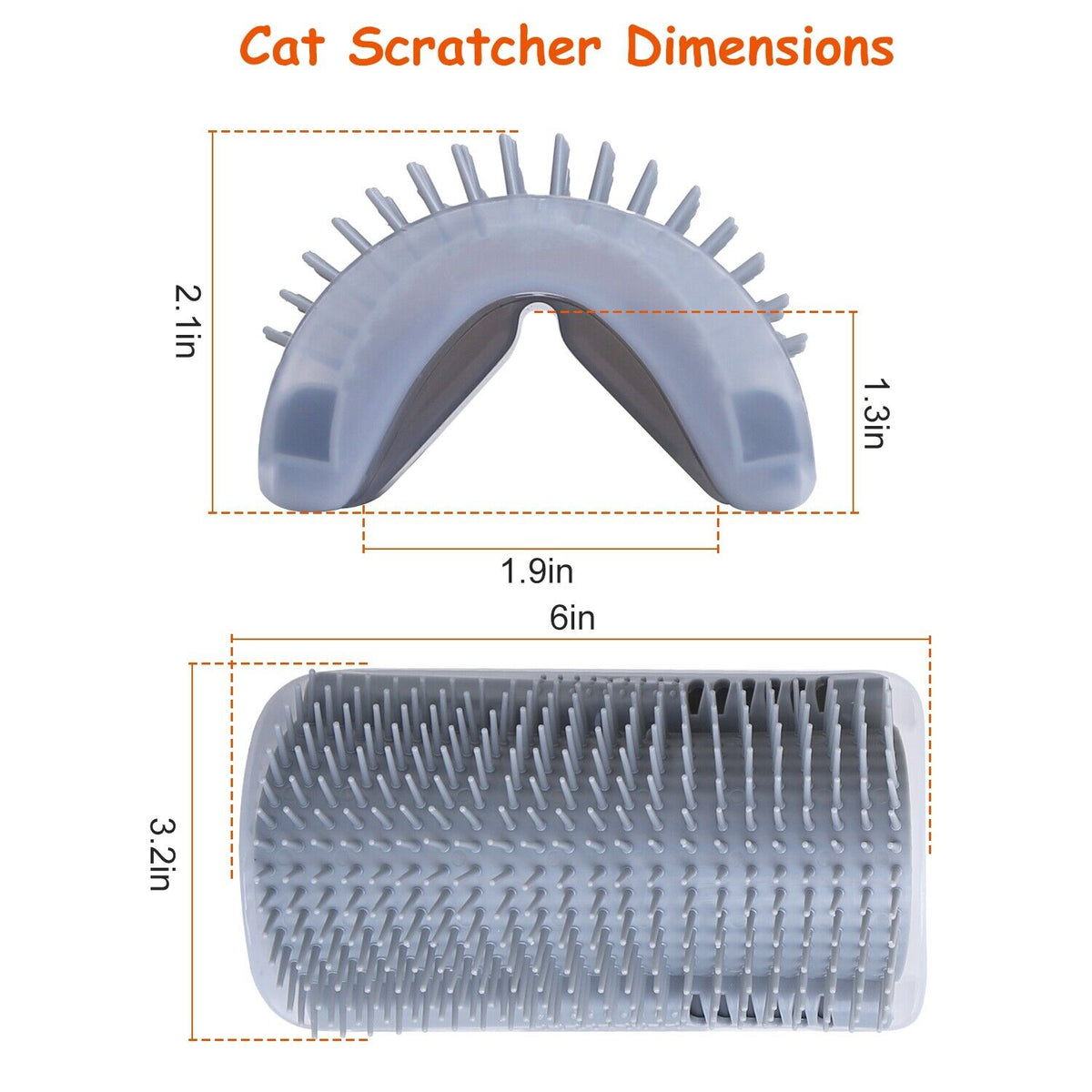 4pcs Cat Self-Groomer Brush Set Silicone Wall Corner Scratcher Kit