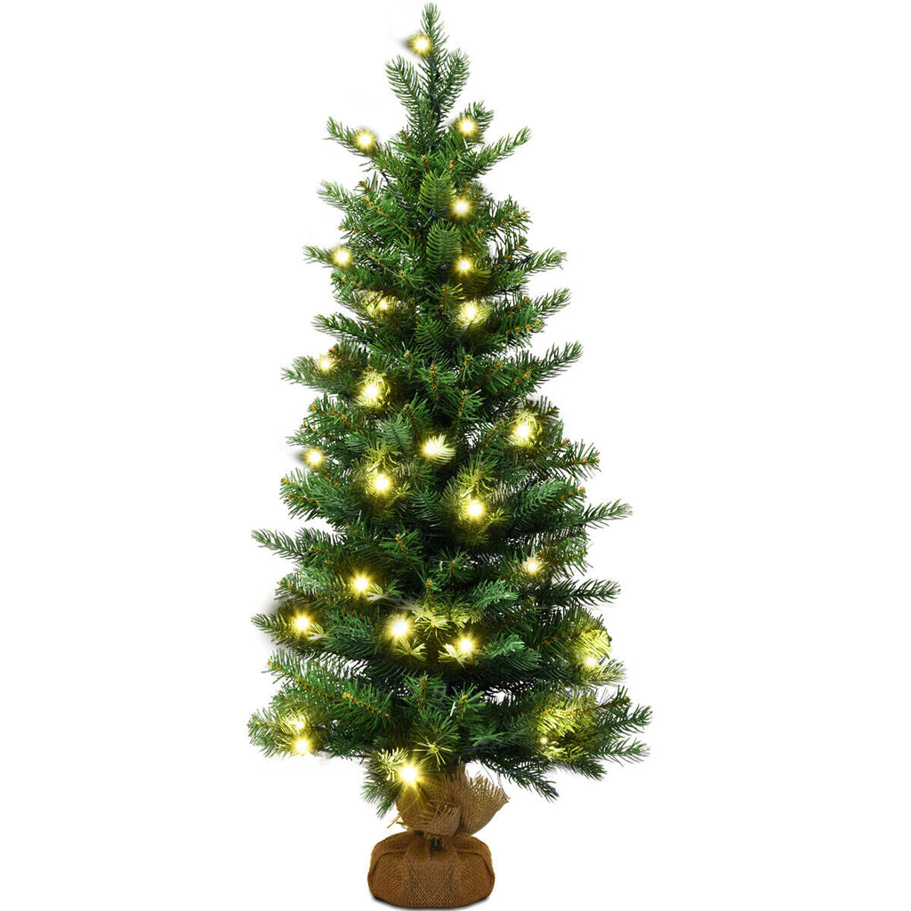 Battery-operated Tabletop Christmas Tree with Timer and Lights