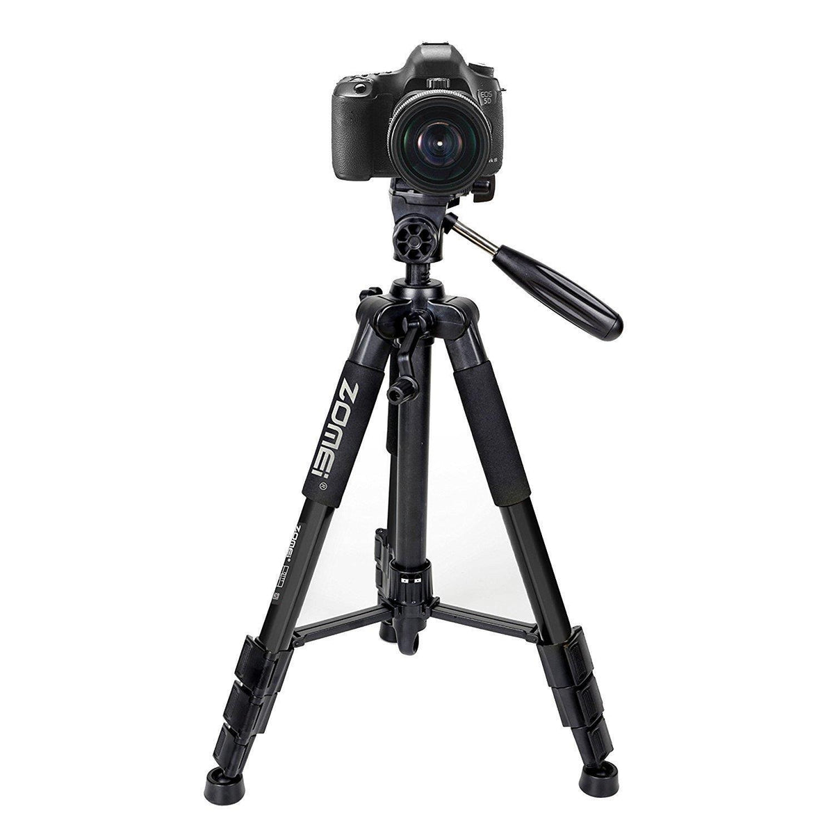 Travel Camera Tripod with 3-way Pan Head Lightweight Black
