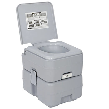 6.6 Gallon Portable Toilet Flush Travel Camping Commode Potty