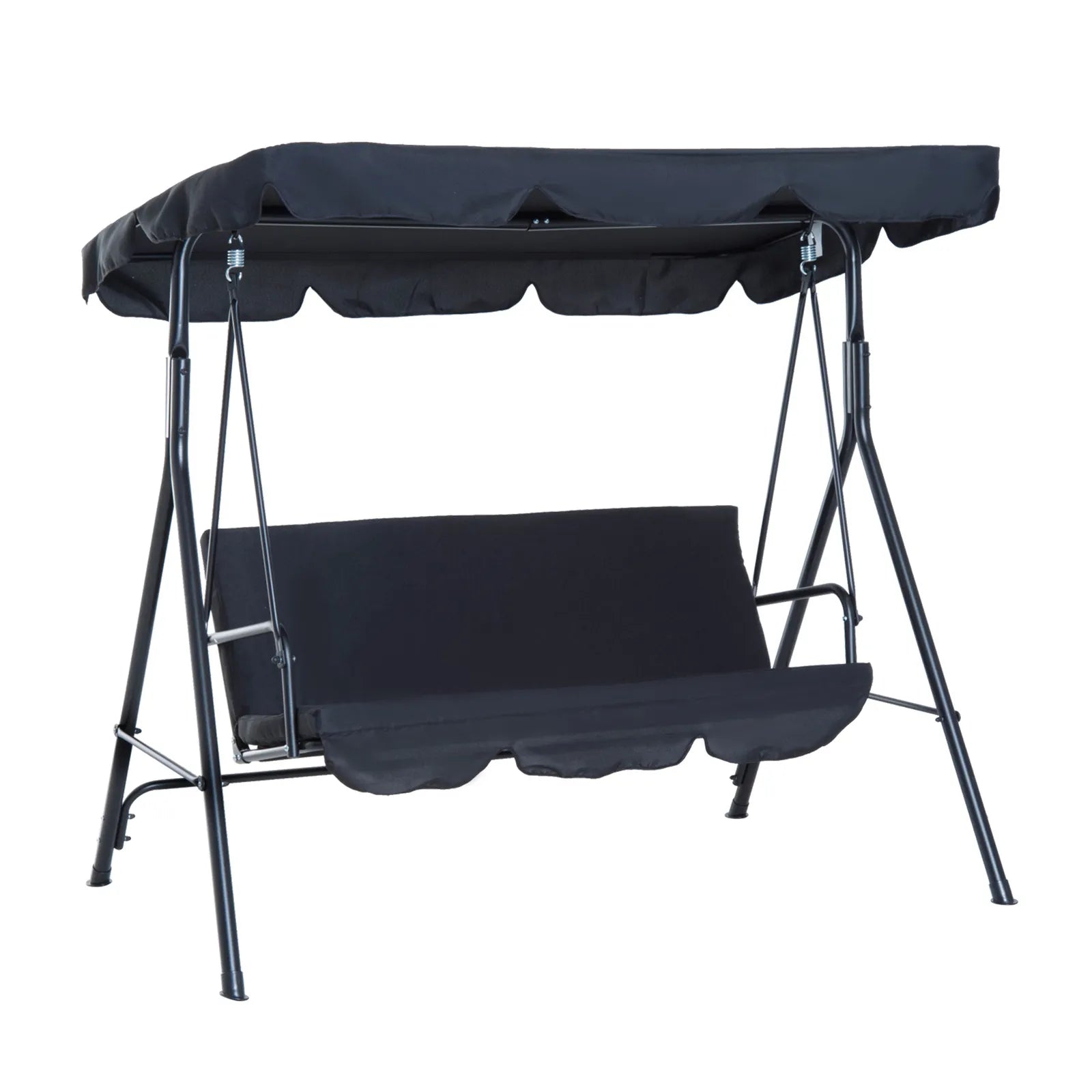 Outdoor 3-Seat Porch Swing Hammock with Canopy