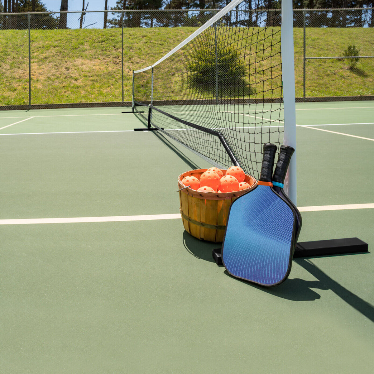 22-Foot Portable Pickleball Net with Carry Bag Indoor Outdoor Game Set