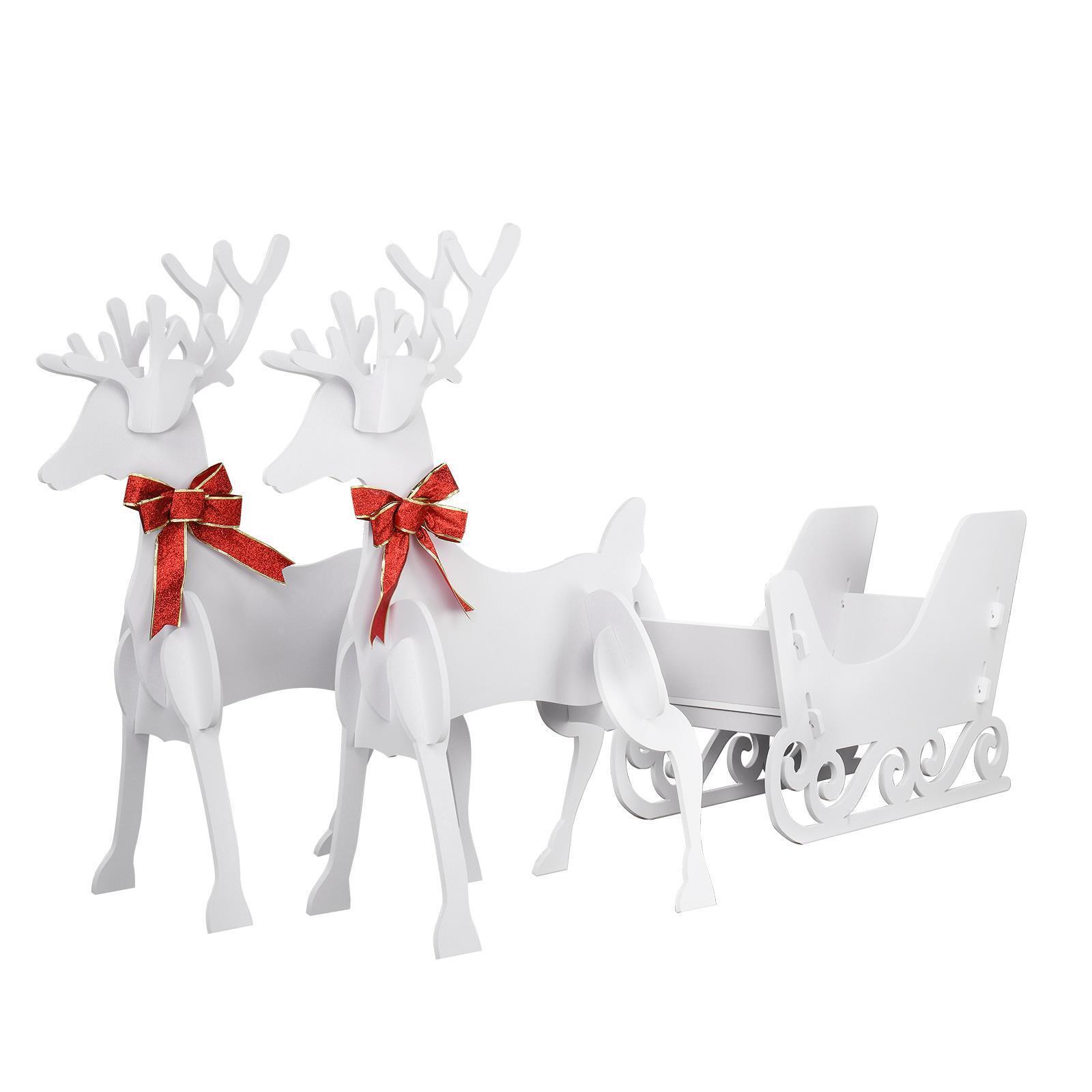 3pcs Elk Sled Set Outdoor Holiday Christmas Decorations