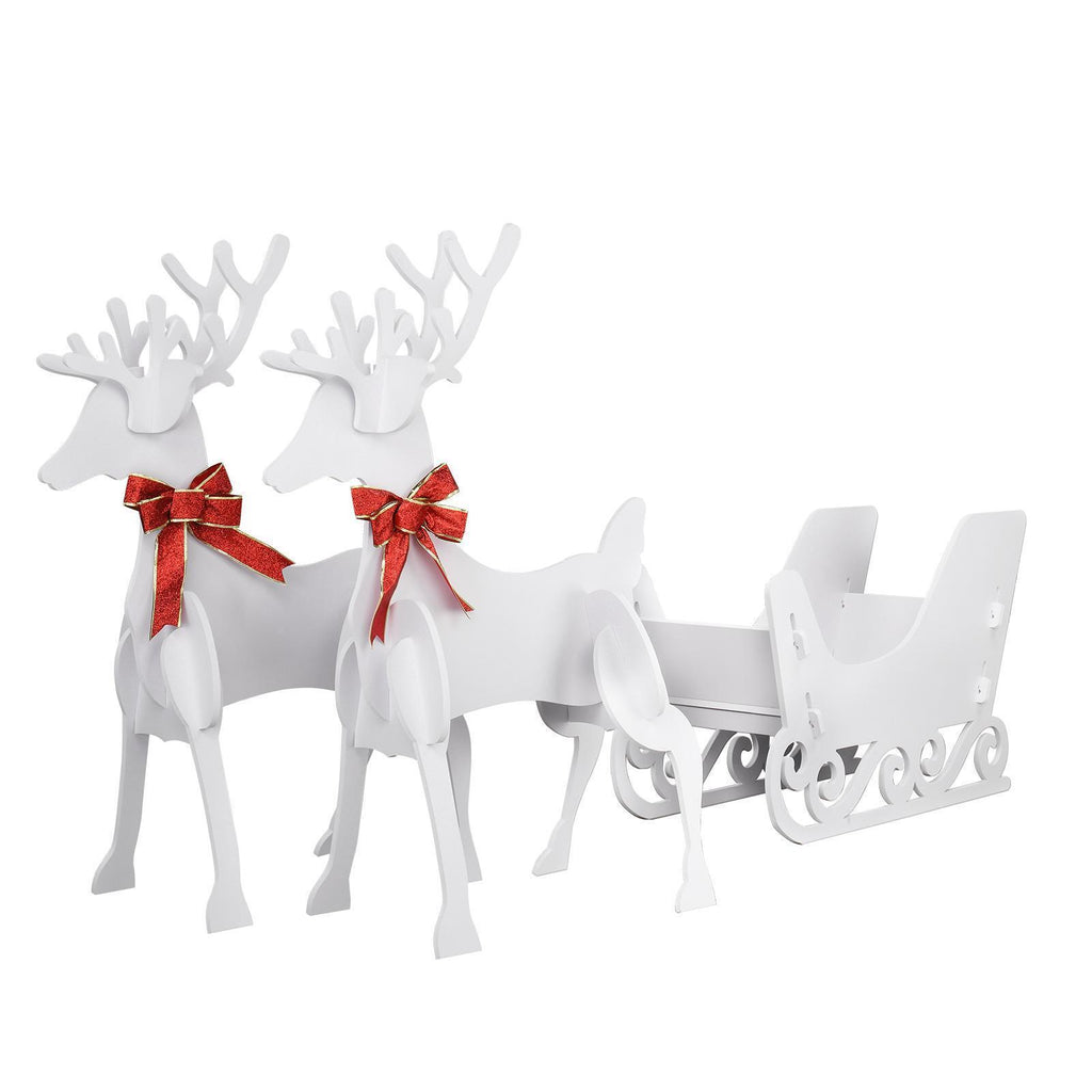 3pcs Elk Sled Set Outdoor Holiday Christmas Decorations