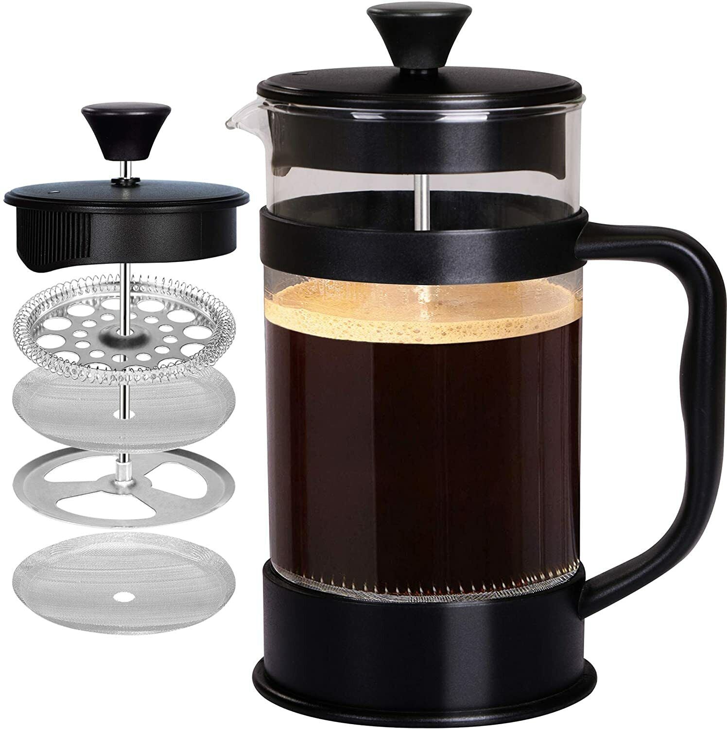 34 Oz French Coffee Press with Triple Filters for Espresso & Tea