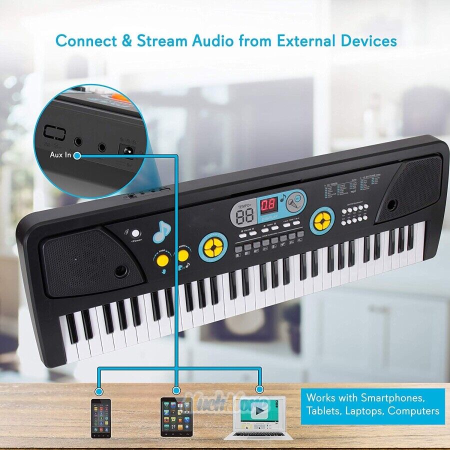 61-Key Smart Piano Keyboard for Kids with Microphone