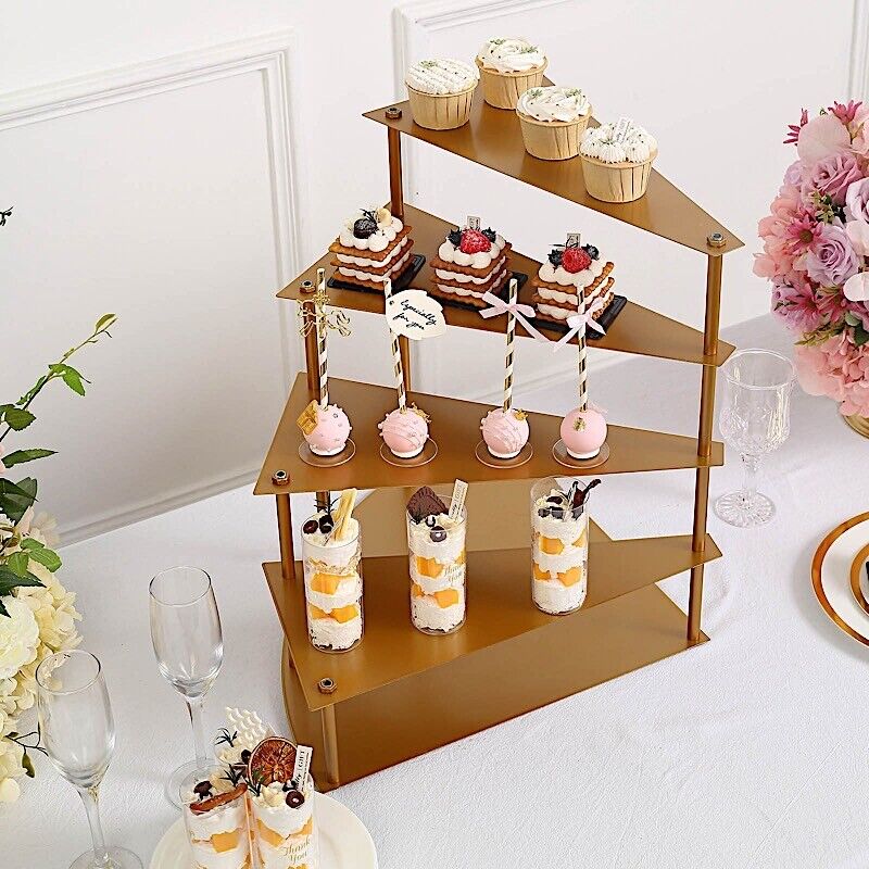 4 Tier Gold Metal Spiral Cupcake Stand Wedding Dessert Display