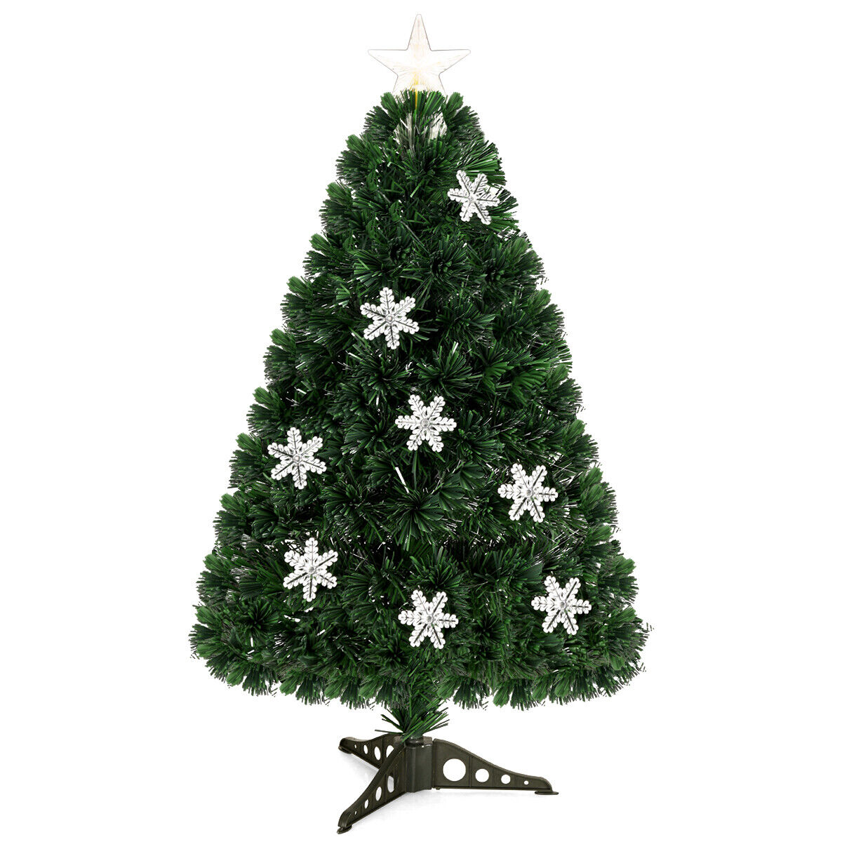 3-Foot Mini Pre-lit Christmas Tree With Multicolor Fiber Optic Lights