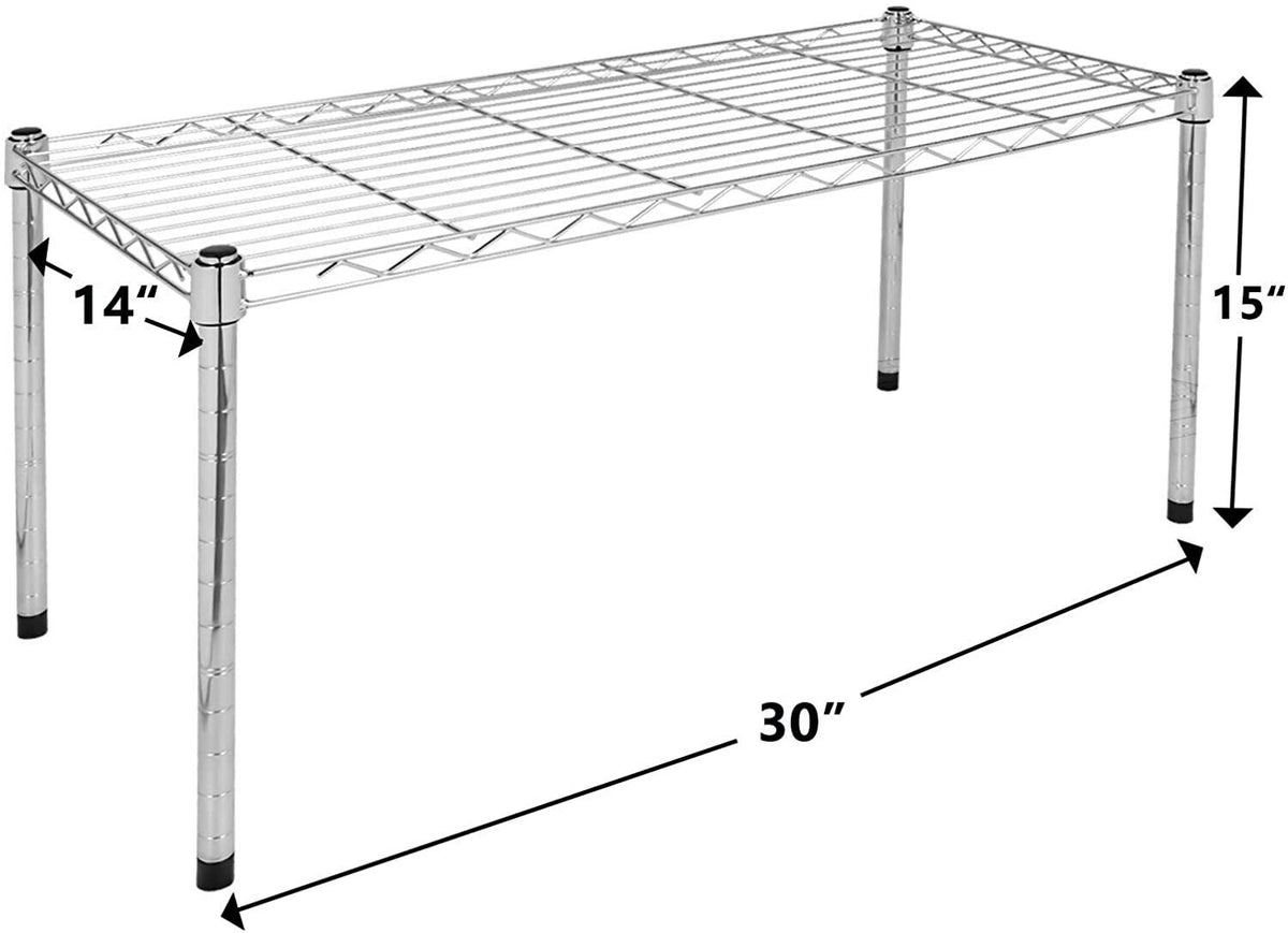 1-Tier Wire Shelving Rack for Organized Storage