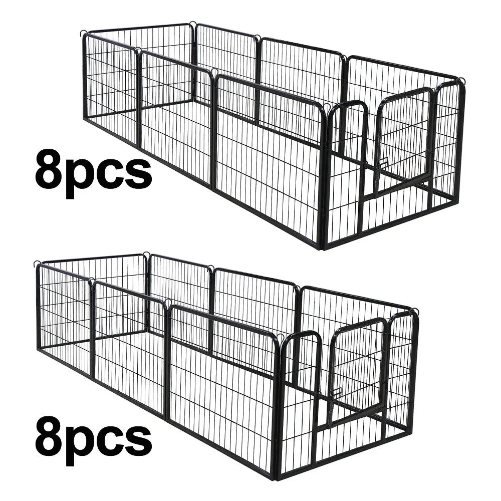 24" Metal Pet Playpen 16 Panel Fence Kennel Safe Exercise Enclosure