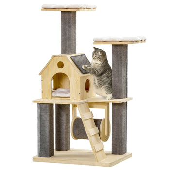 Cat Condo with Scratching Posts and Spinning Toy Activity Center