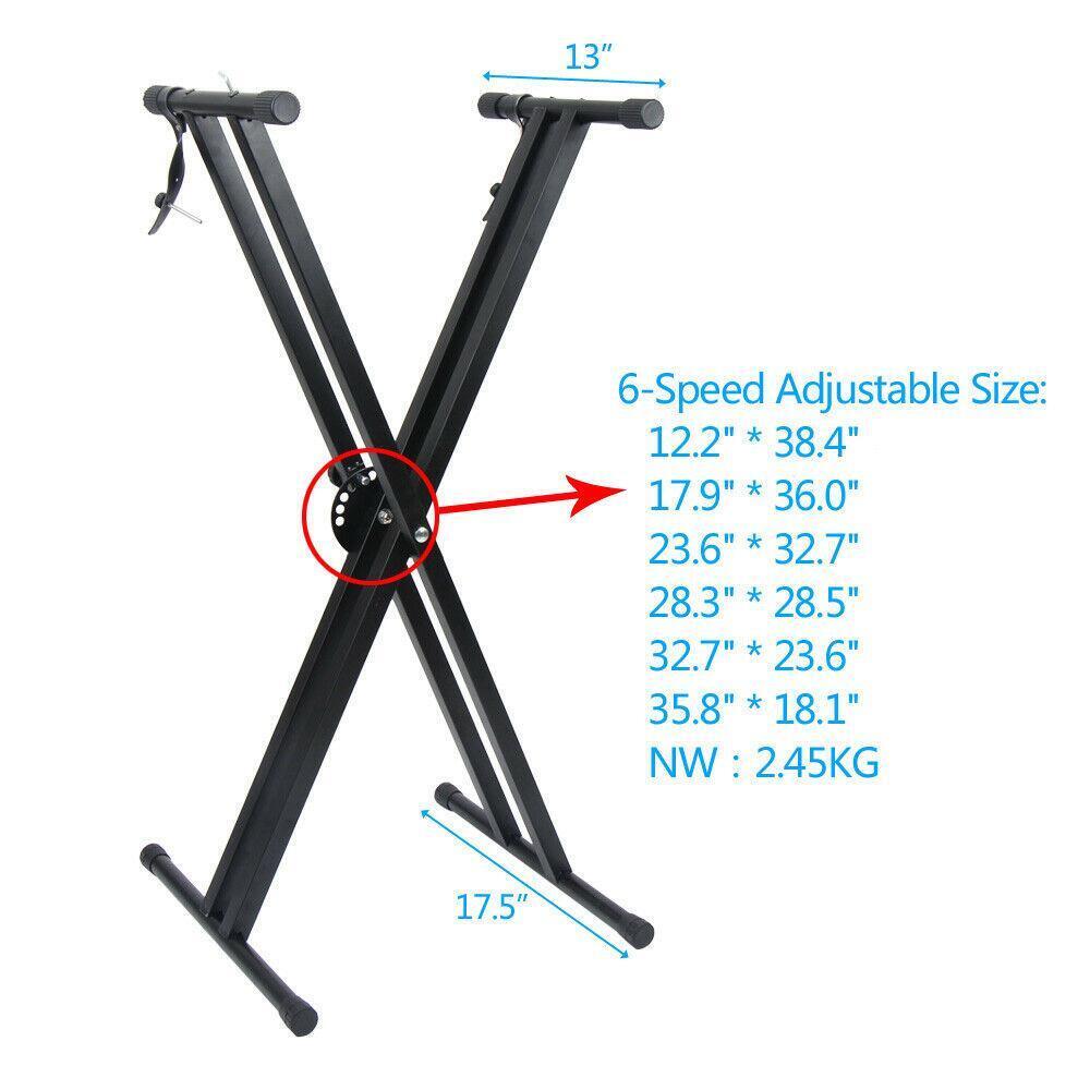 Adjustable Double X-Brace Keyboard Stand