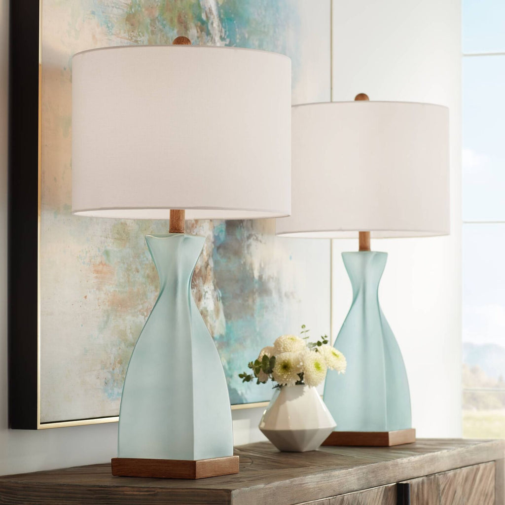 Set of 2 Modern Table Lamps Coastal Bedroom Living Room Decor Lighting