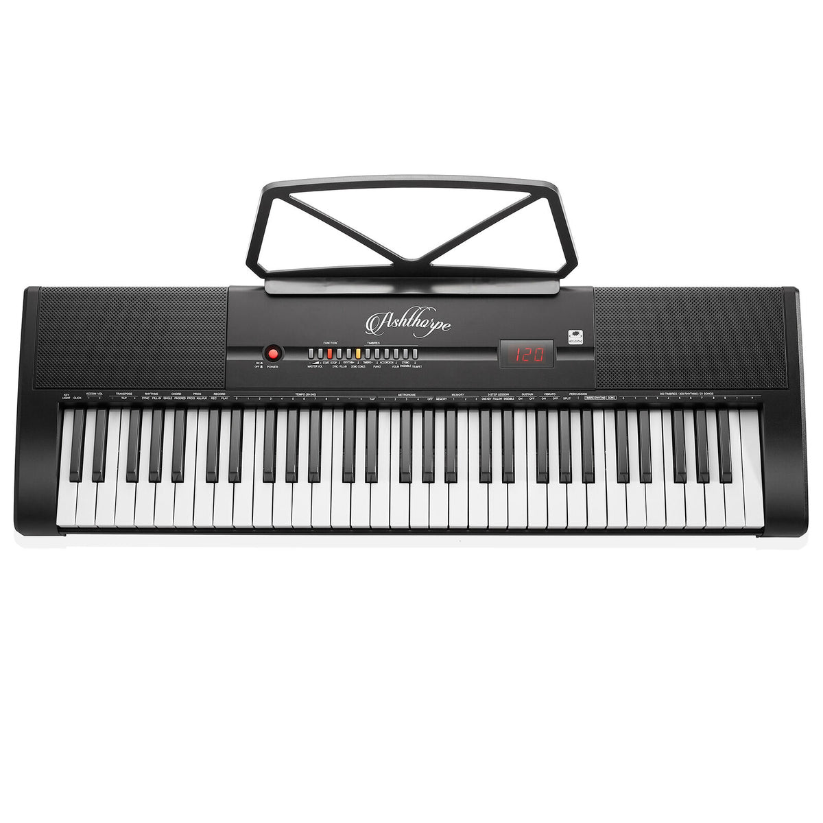 61 Keys Portable Electronic Keyboard With Light-Up Keys Stool & Stand