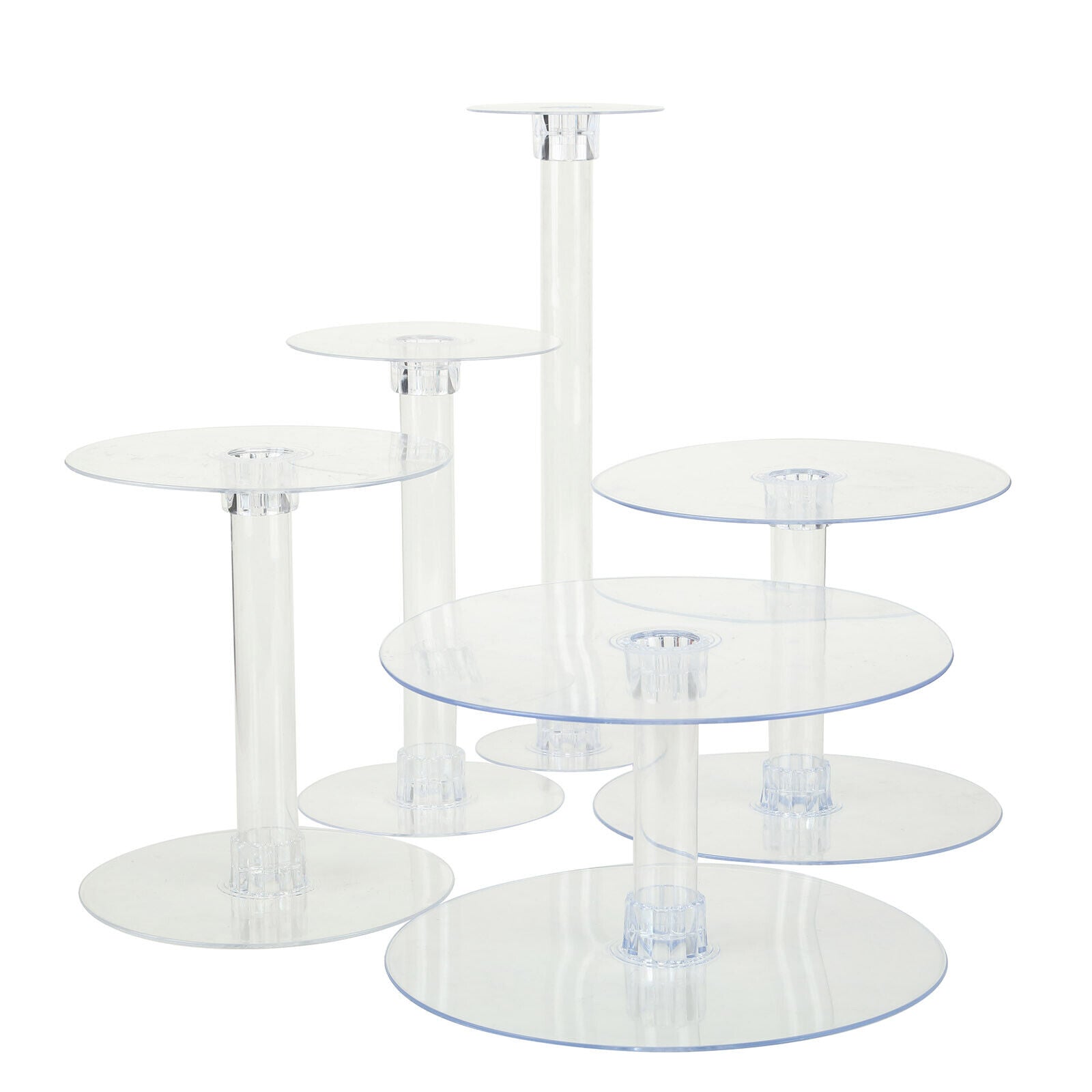 5 Tiers Acrylic Cake Stand Set Birthday Party Catering Display