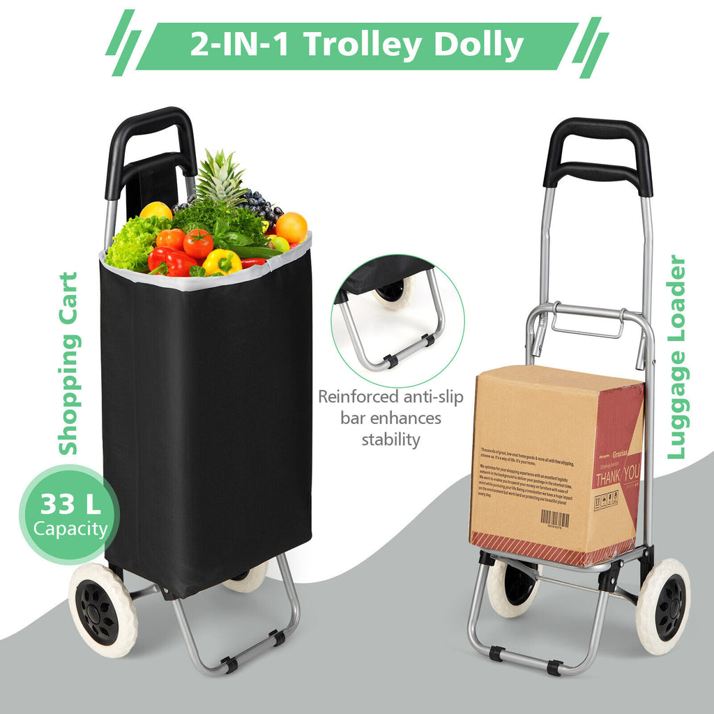 Heavy-duty Rolling Shopping Cart with Large Capacity Black