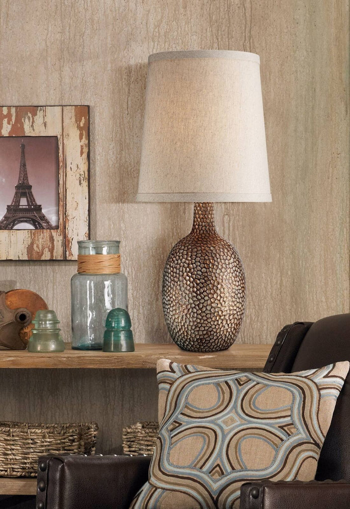 Beige Linen Modern Table Lamp Antique Bronze Design Home Decor