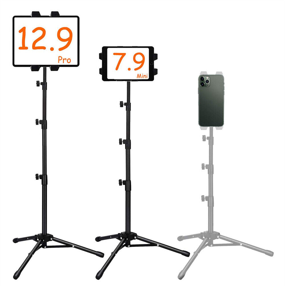 Adjustable Floor Tripod Stand for 4.7-12.9" Tablets