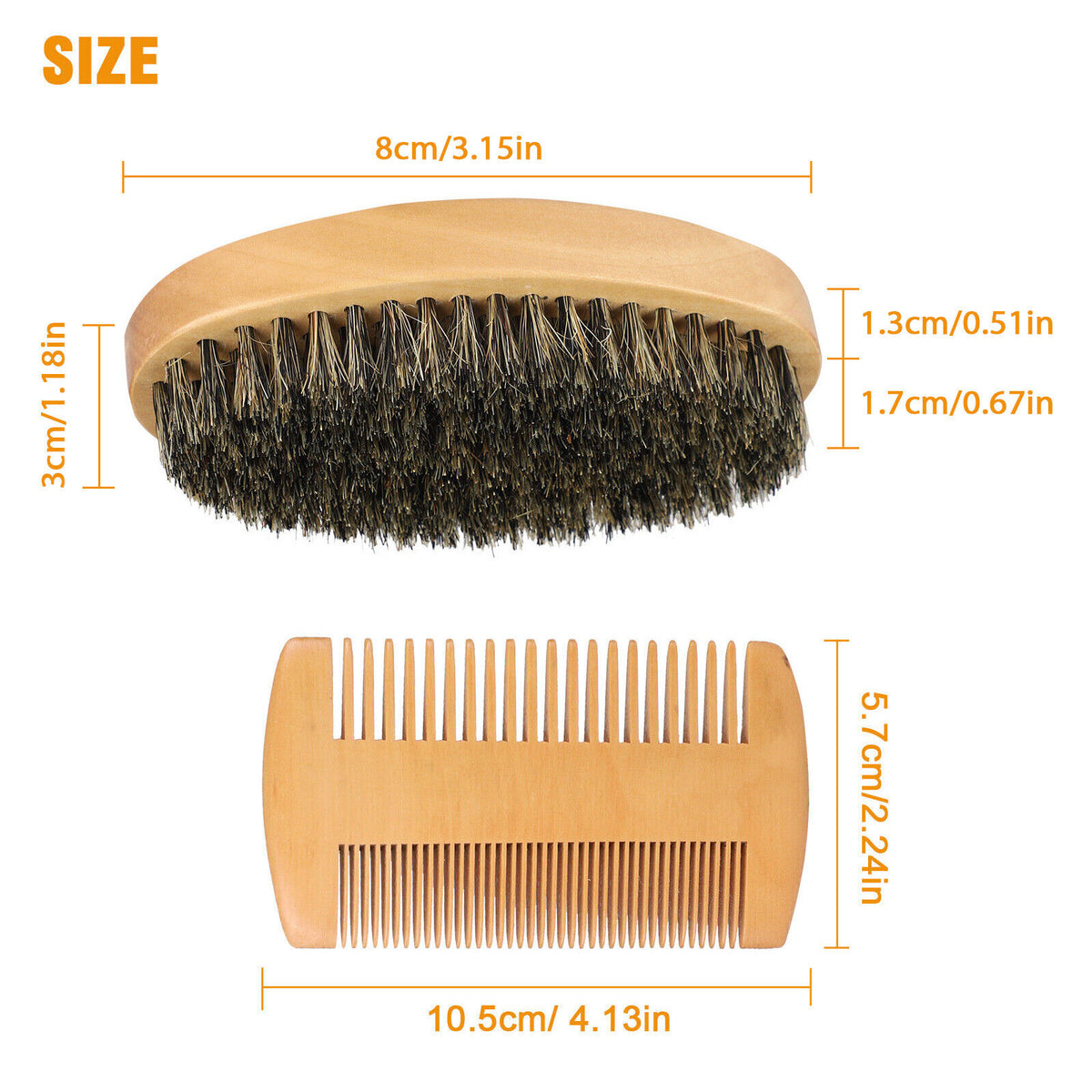 Boar Bristle Brush and Beard Comb Kit Hair Grooming Set Men