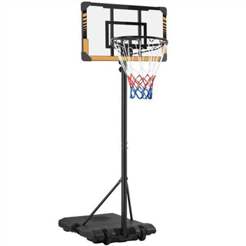 Height Adjustable Basketball Hoop System With Backboard And 2 Wheels