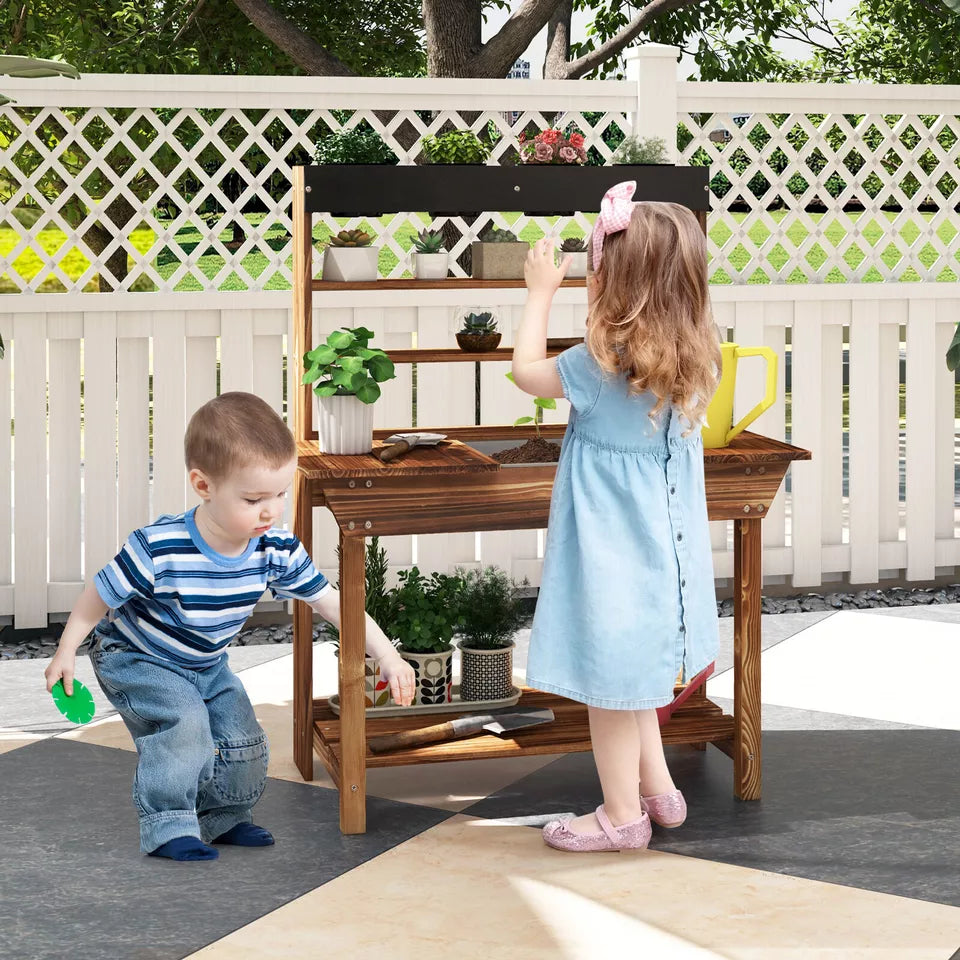 kids outdoor potting bench table
