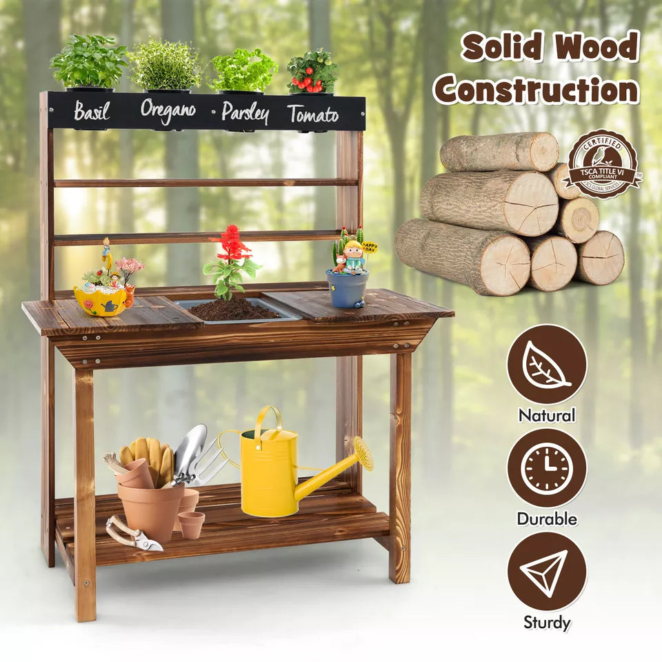 kids gardening table outdoor made in solid wood construction